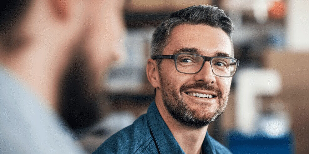 Mentalt helbred: glad mand